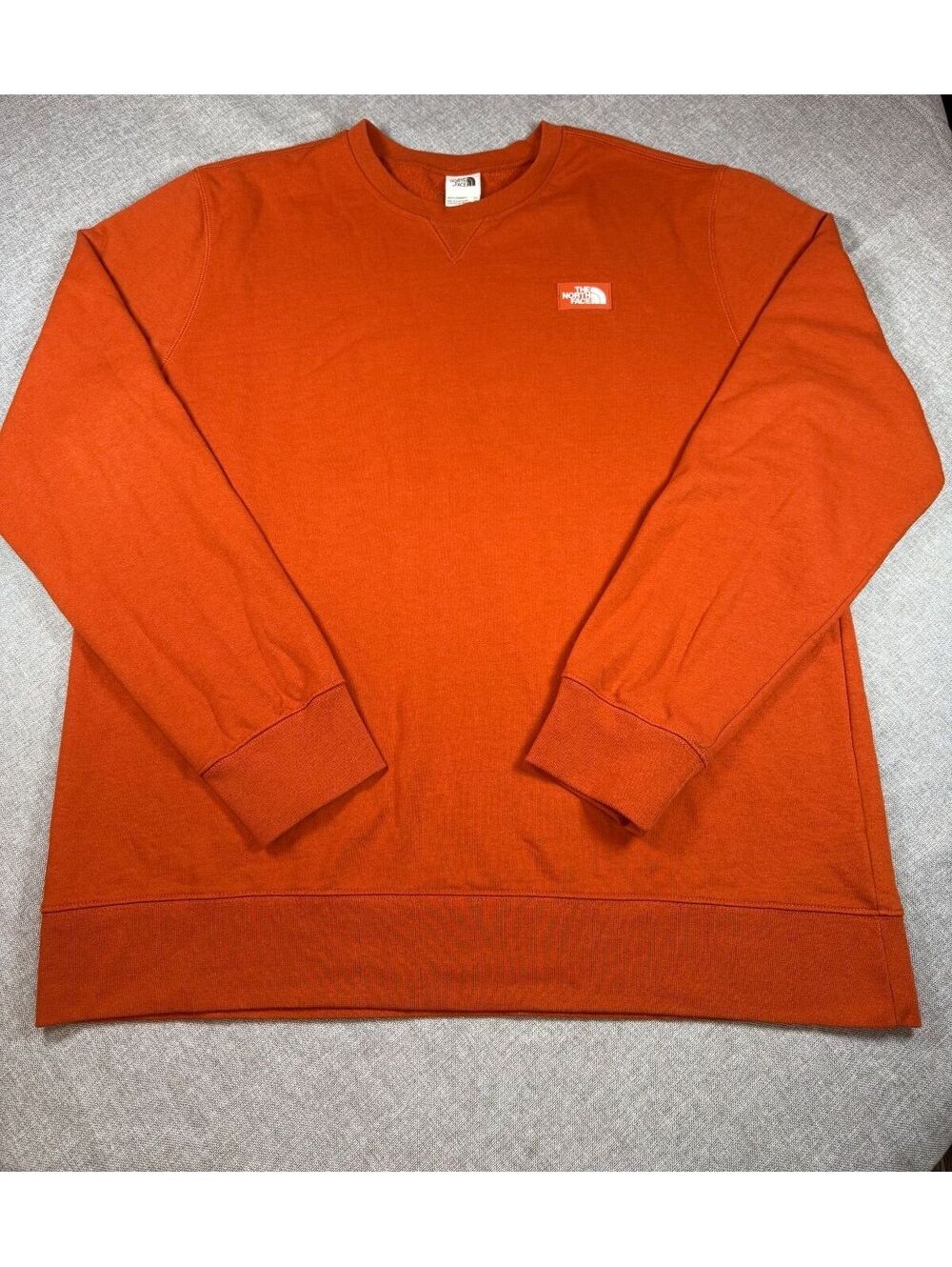 The North Face Men's Orange Crewneck Sweatshirt Size XXL